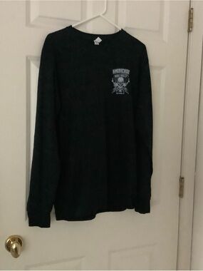 Gildan Black Long Sleeve Tee with Americade Bike Rally Skull Graphic